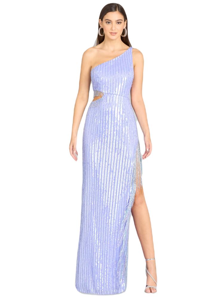 LARA New York Wendy Beaded Fringe Gown in Blueiris Cover