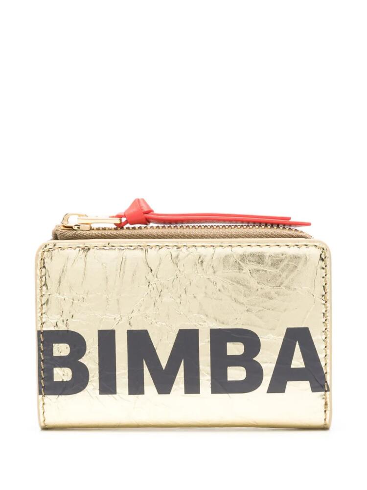 Bimba y Lola logo-print leather wallet - Gold Cover