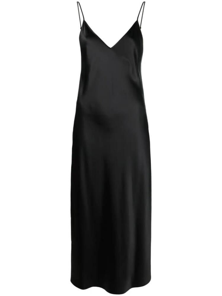 JOSEPH Clea silk satin flared dress - Black Cover