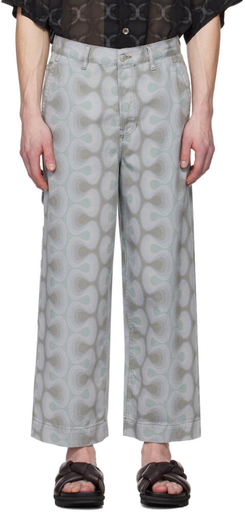 Dries Van Noten Blue Printed Jeans Cover