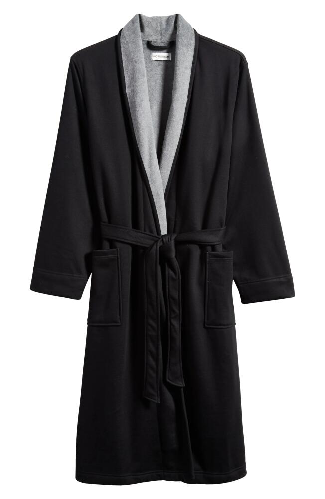 Nordstrom Essential Fleece Lined Robe in Black Cover