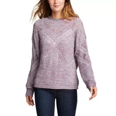 Eddie Bauer Women's Pullover Crewneck Shaker-Knit Sweater Cover