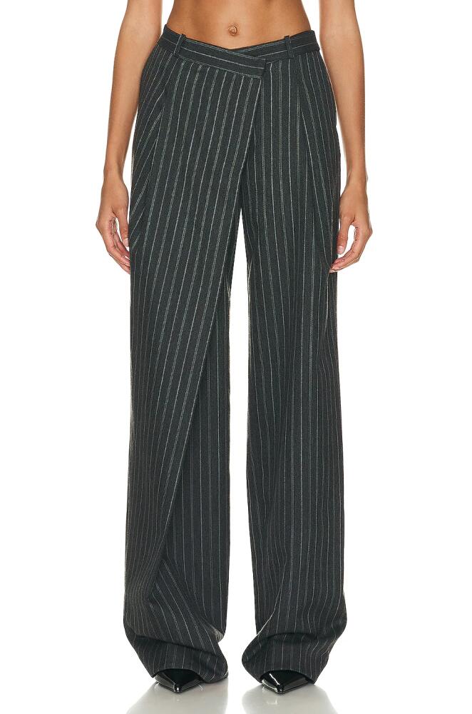 SIMKHAI Tayler Overlap Wide Leg Trouser in Charcoal Cover