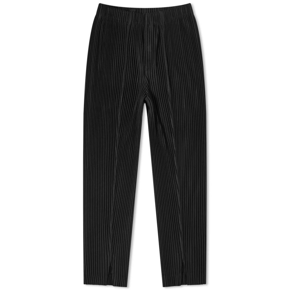 Homme Plissé Issey Miyake Men's Pleated Split Front Pant in Black Cover