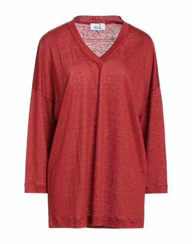 Niū Woman Sweater Red Linen Cover