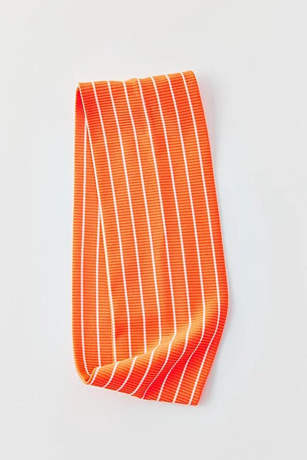 Striped Wide Fit Soft Headband in Orange Cover