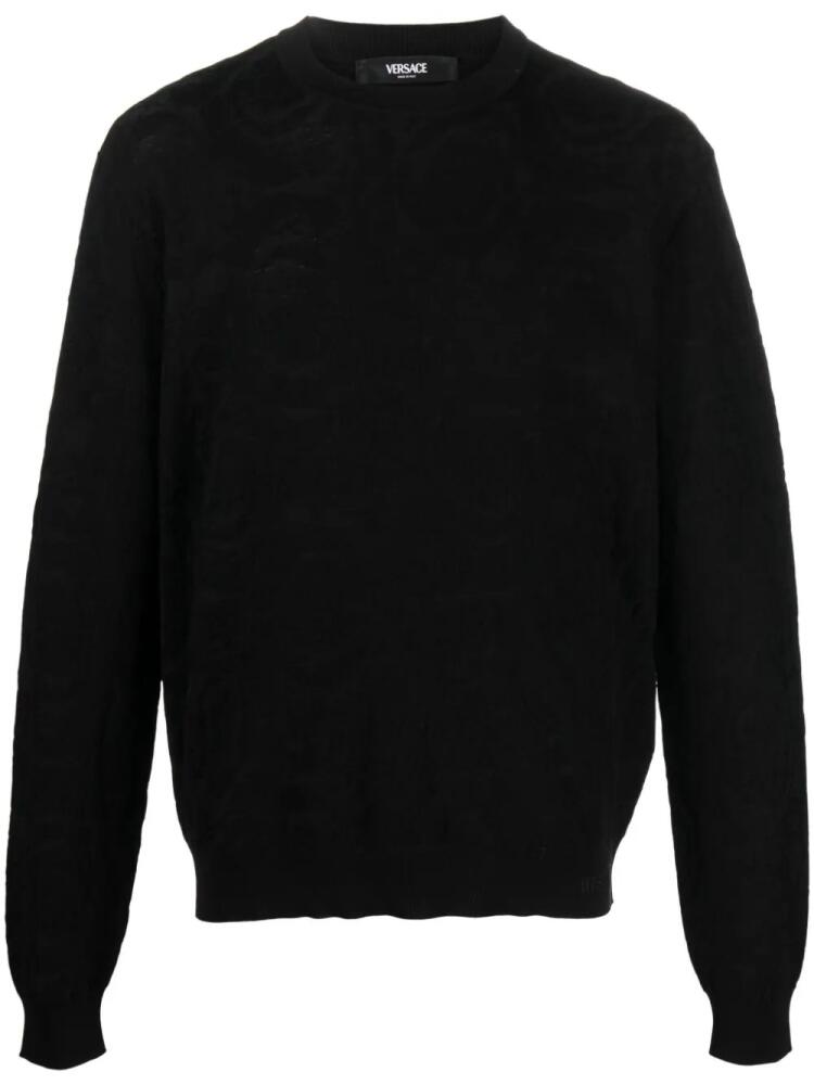 Versace Barocco-motif textured jumper - Black Cover