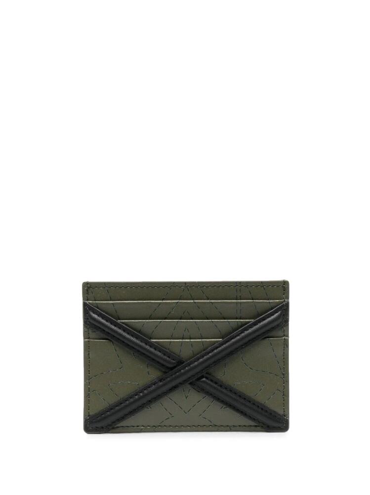 Alexander McQueen The Harness embroidered leather cardholder - Green Cover