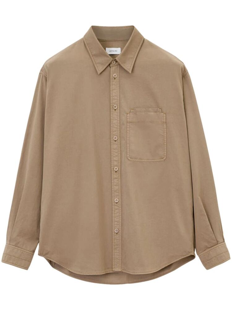 LEMAIRE relaxed long-sleeve shirt - Brown Cover