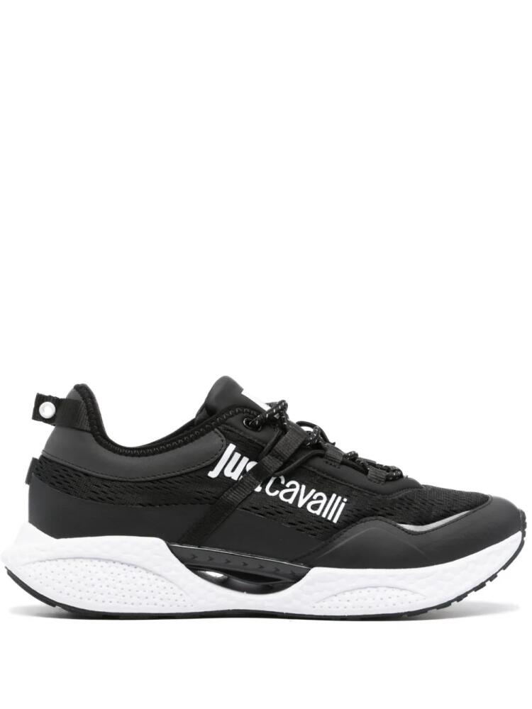 Just Cavalli logo-print panelled sneakers - Black Cover