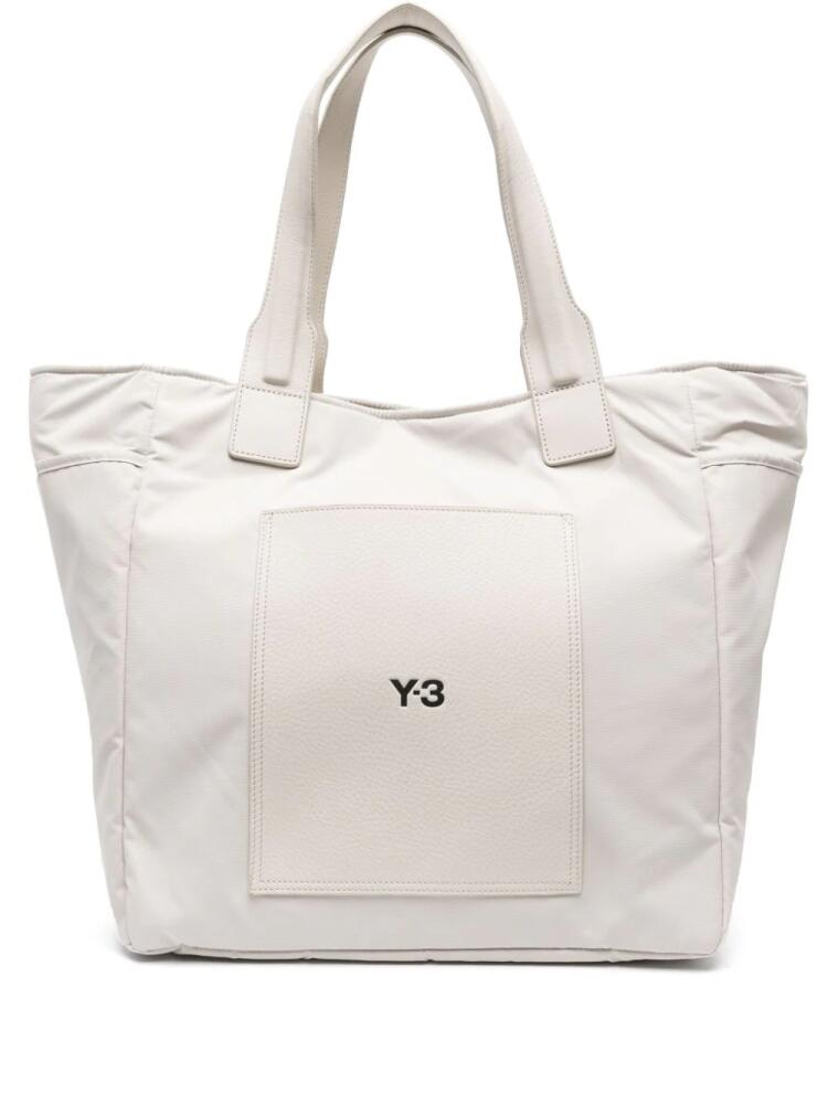 Y-3 Lux logo-print tote bag - Neutrals Cover