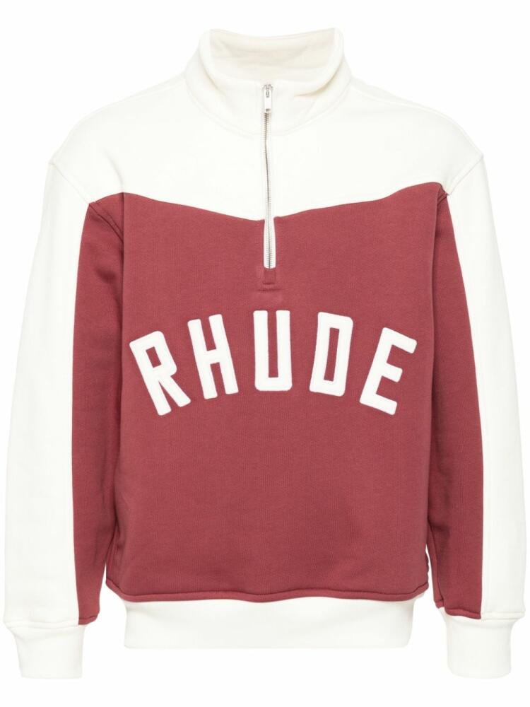 RHUDE contrast half-zip sweatshirt - Red Cover