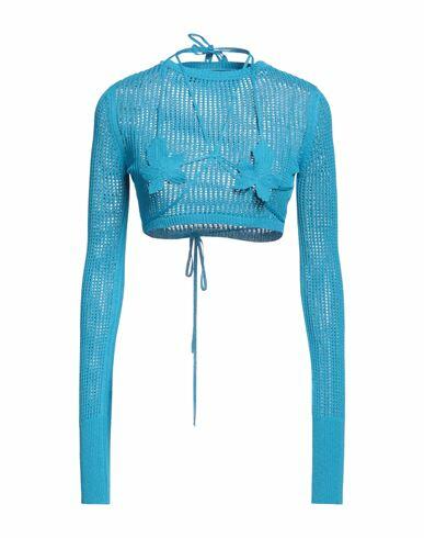 Andreādamo Woman Sweater Azure Viscose, Polyester, Polyamide, Elastane Cover