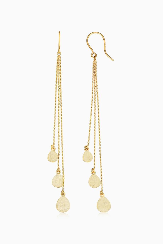 Oradina 14K Yellow Gold Tears of Joy Drop Earrings Cover