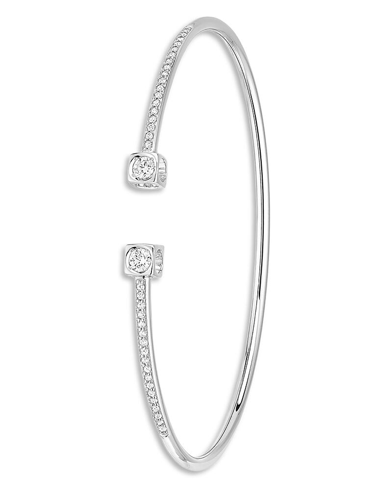 Dinh Van 18K White Gold Le Cube Diamant Diamond Cuff Bangle Bracelet Cover