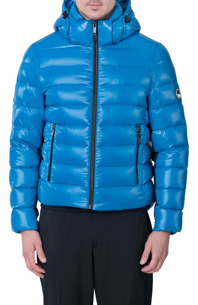 The Recycled Planet Company Scutar Windproof & Water Repellent Recycled Down Puffer Jacket in Mykonos Blue Cover