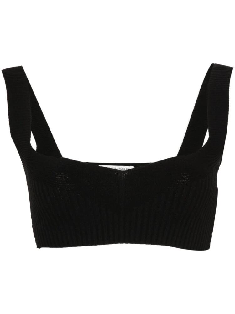 ALESSANDRO VIGILANTE ribbed cropped top - Black Cover