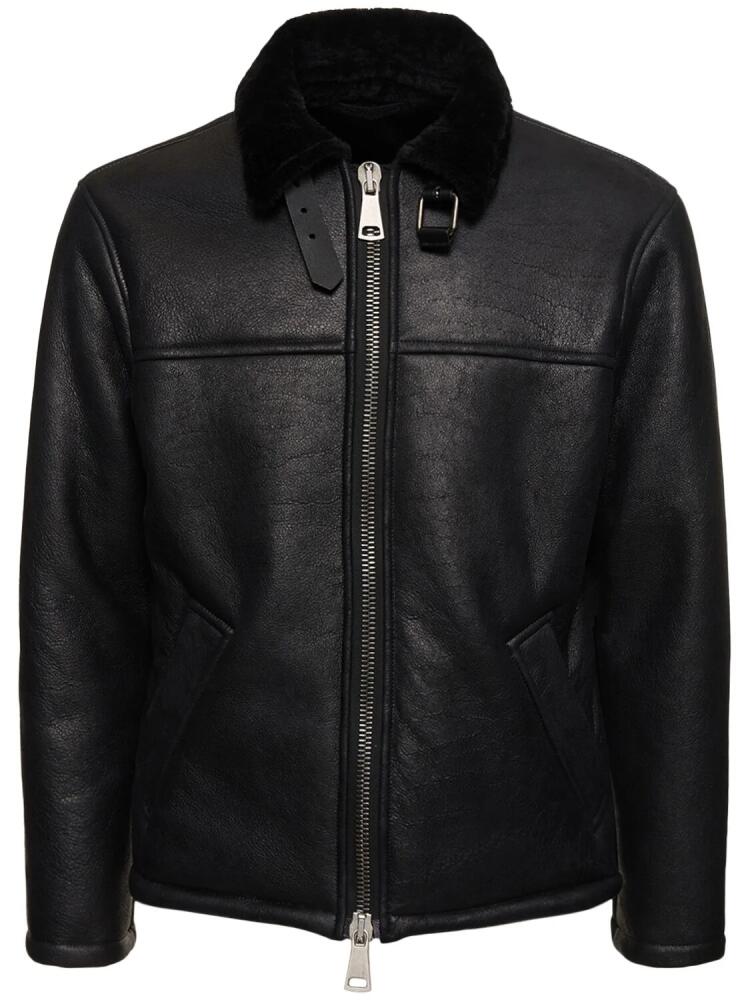 GIORGIO BRATO Waxed Curly Shearling Jacket Cover