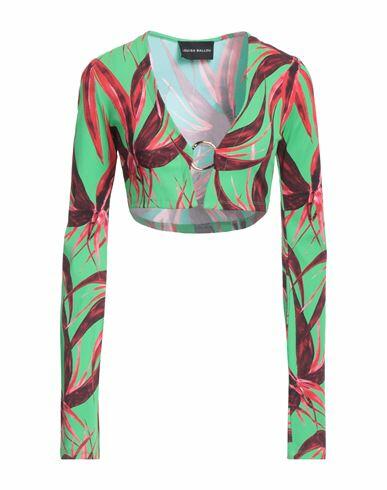 Louisa Ballou Woman Top Green Polyamide, Elastane Cover