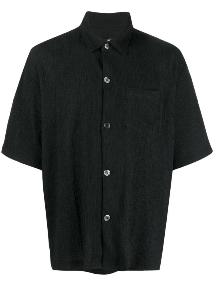 Stüssy seersucker short-sleeve shirt - Black Cover