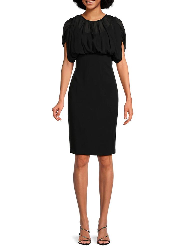 Calvin Klein Women's Sheer Sheath Mini Dress - Black Cover