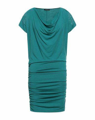 Odi Et Amo Woman Mini dress Deep jade Viscose Cover