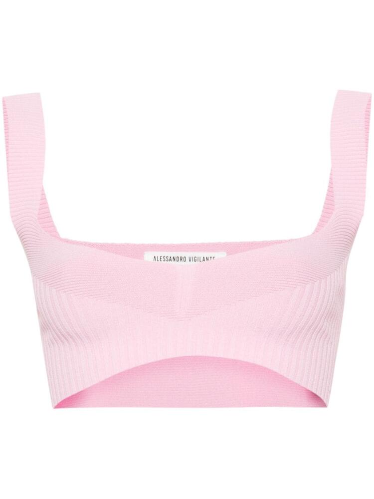 ALESSANDRO VIGILANTE ribbed cropped top - Pink Cover