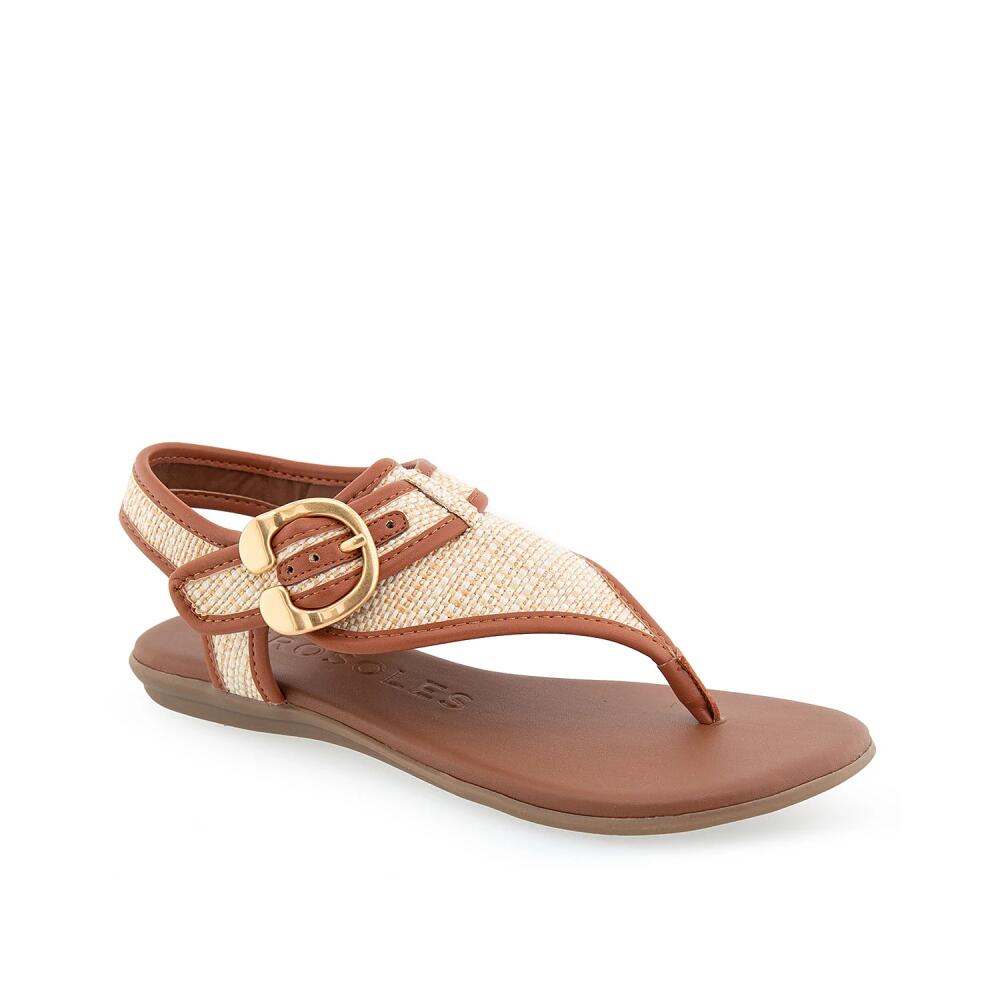 Aerosoles Isa Sandal | Women's | Natural Beige/Brown Raffia Cover