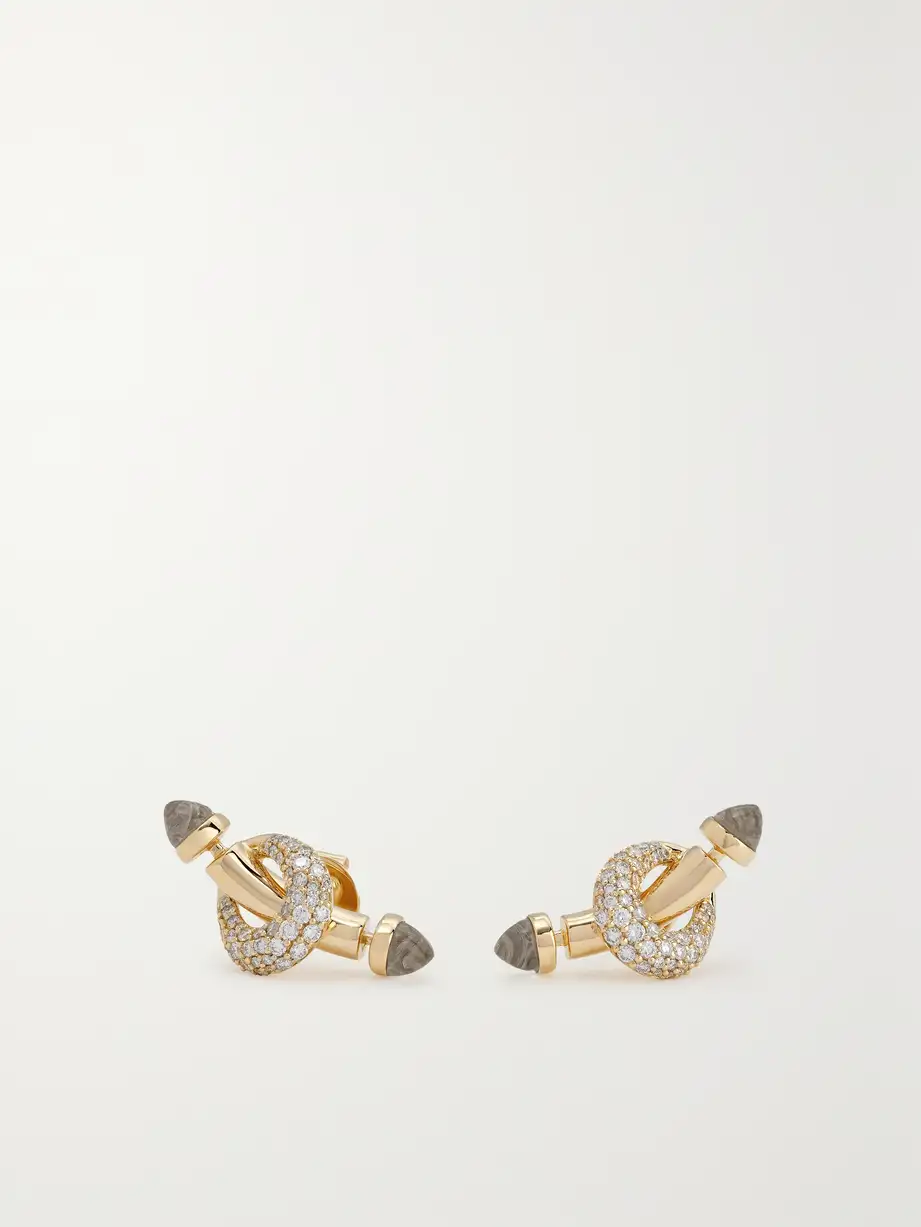 Ananya - 18-karat Gold, Crystal Quartz And Diamond Earrings - One size Cover