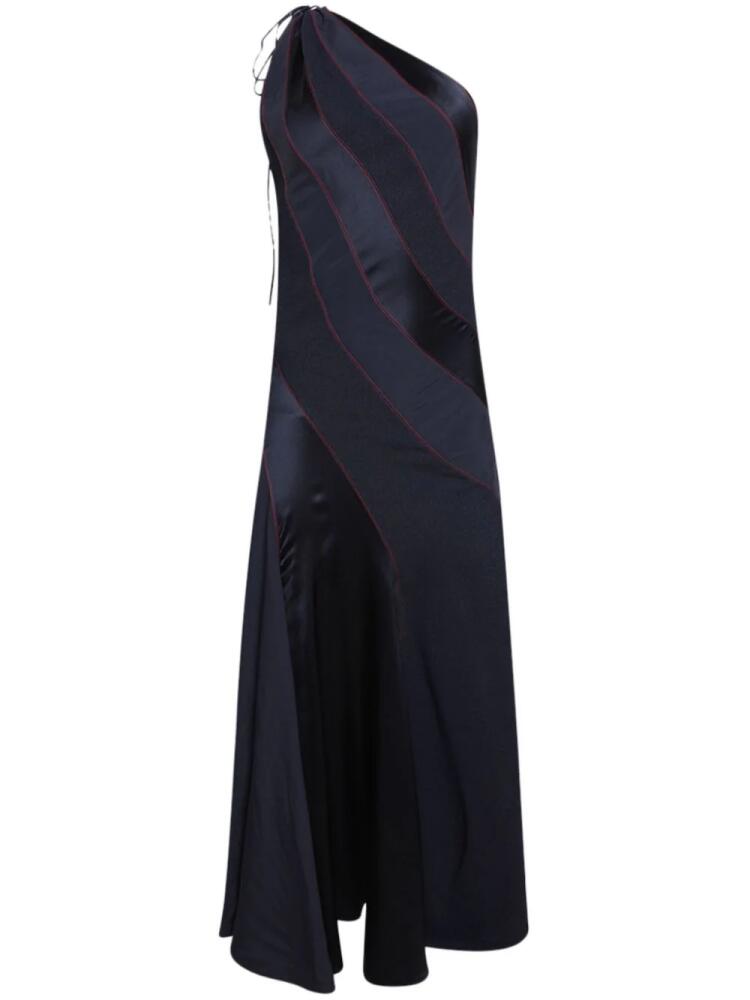 Ferragamo one-shoulder silk gown - Blue Cover