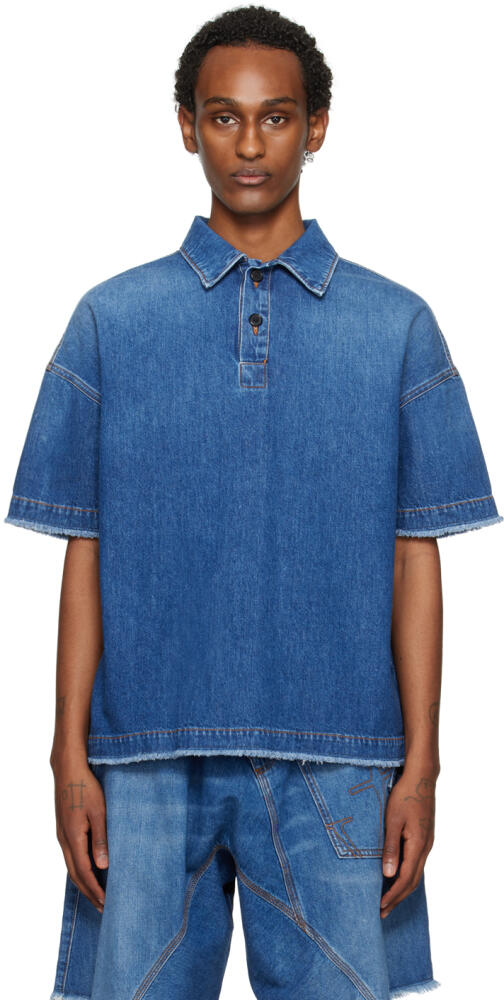 JW Anderson Indigo Frayed Denim Polo Cover