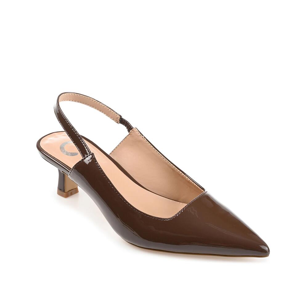 Journee Collection Wide Width Paulina Pump | Women's | Brown Patent Cover