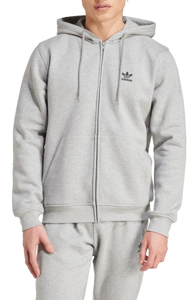 adidas Originals Trefoil Essentials Zip Hoodie in Medium Grey Heather Cover