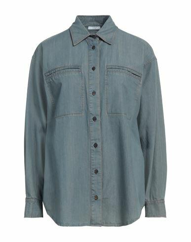 Peserico Easy Woman Denim shirt Blue Cotton Cover