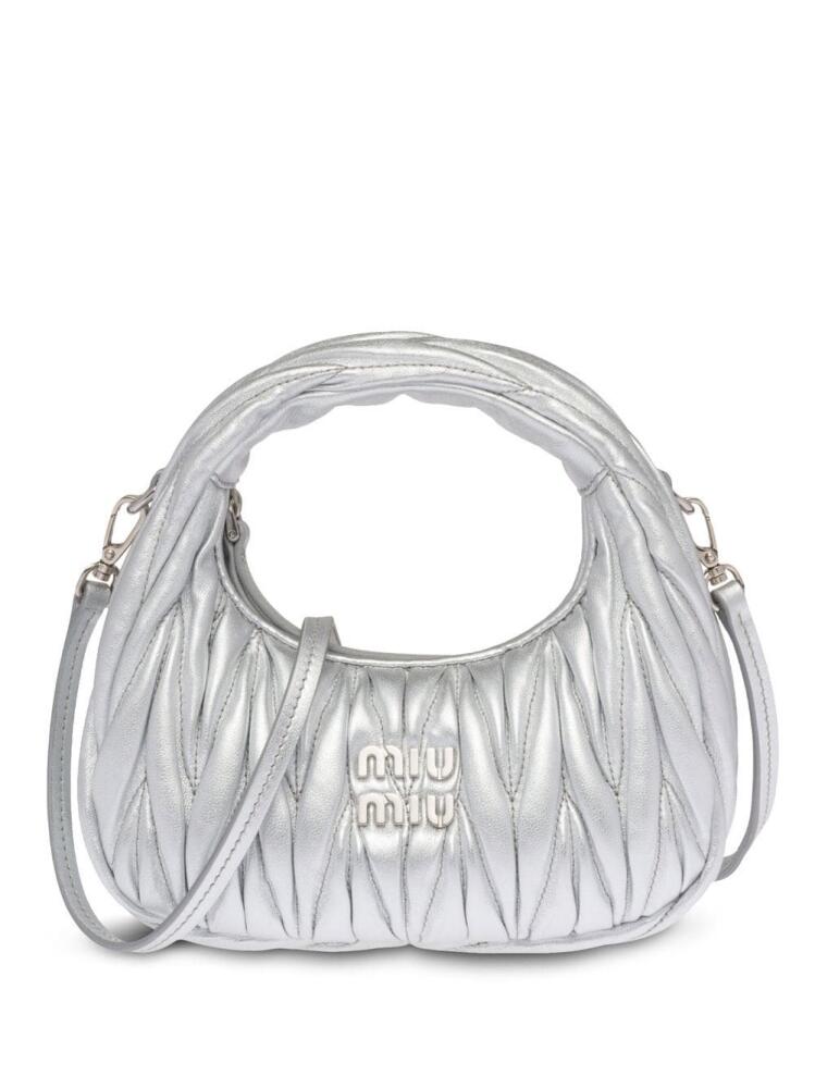 Miu Miu mini Wander matelassé shoulder bag - Silver Cover