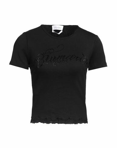 Blumarine Woman T-shirt Black Cotton, Elastane, Polyamide Cover