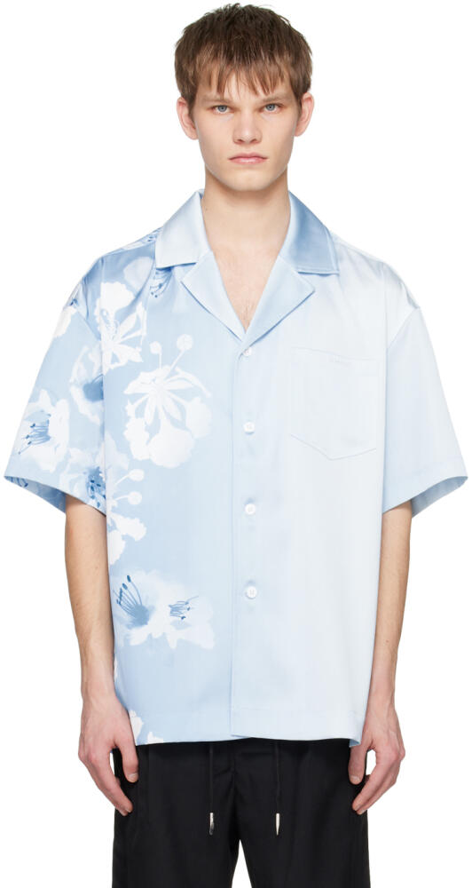 Feng Chen Wang Blue Gradient Floral Shirt Cover