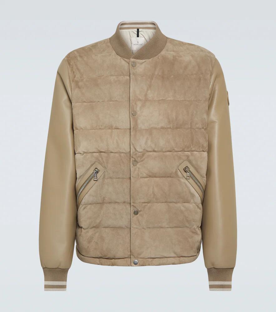 Moncler Chalanches leather and down bomber jacket Cover