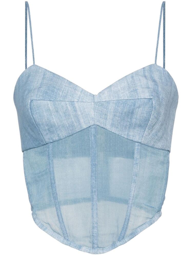 Ermanno Scervino semi-sheer corset - Blue Cover