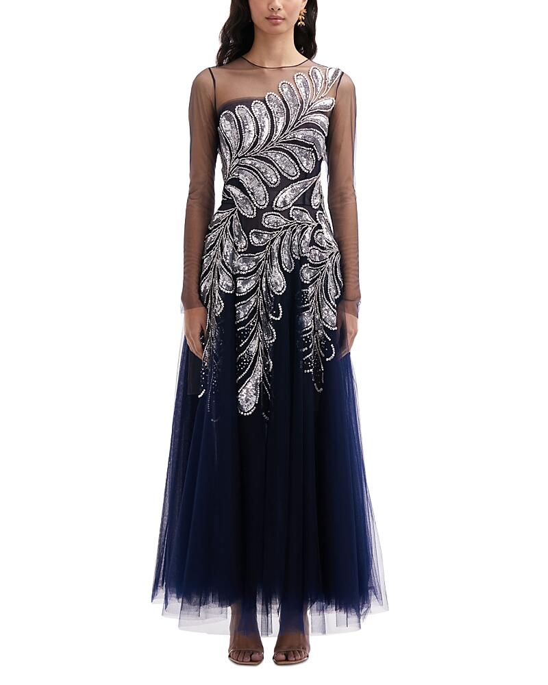 Oscar de la Renta Crystal Sequin Gown Cover