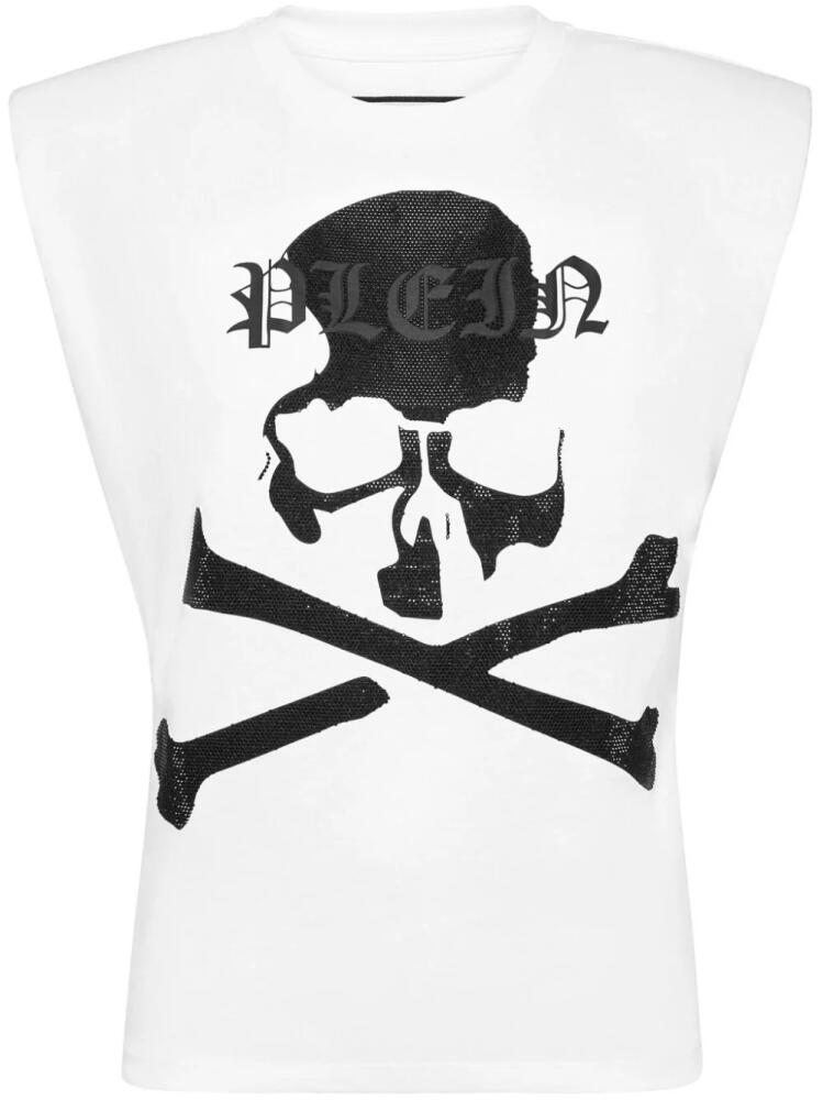 Philipp Plein rhinestone-embellished Skull tank top - White Cover