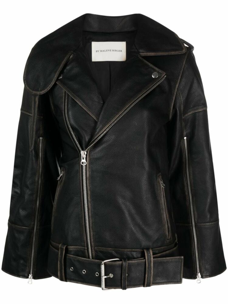 By Malene Birger Beatrisse leather biker jacket - Black Cover