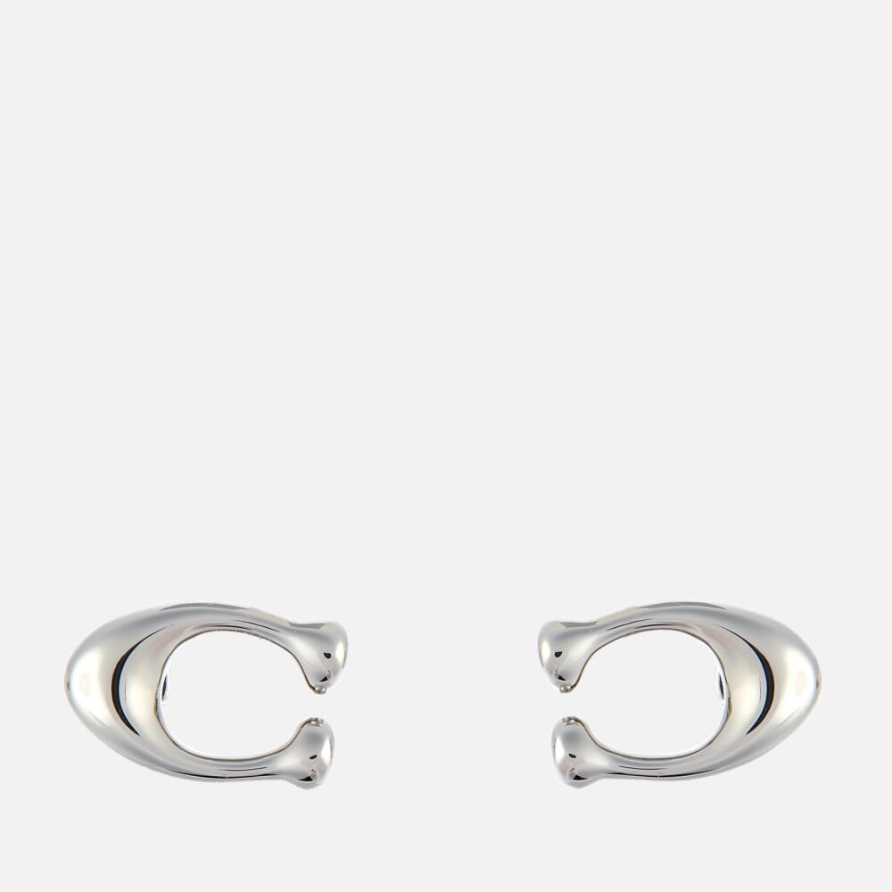 Coach Bubble C Rhodium Stud Earrings Cover