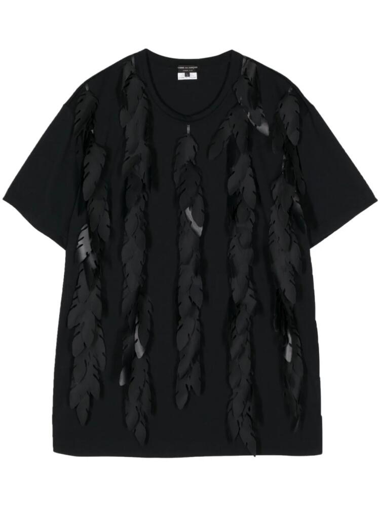 Comme des Garçons Homme Plus leaf-appliqué T-shirt - Black Cover