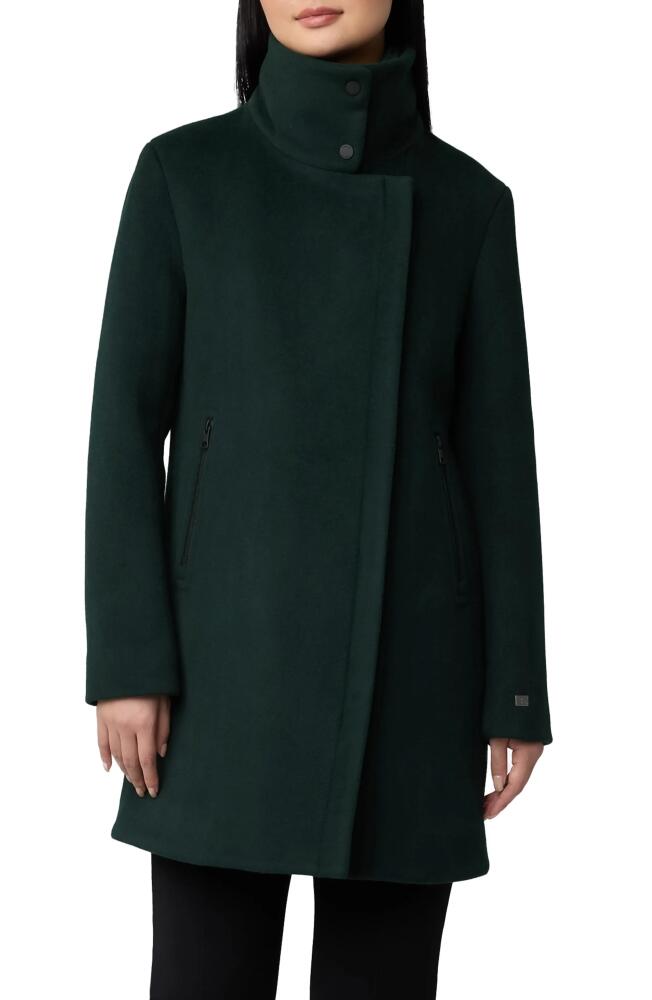 Soia & Kyo Abbi Wool Blend Coat with Removable Quilted Puffer Bib in Evergreen Cover