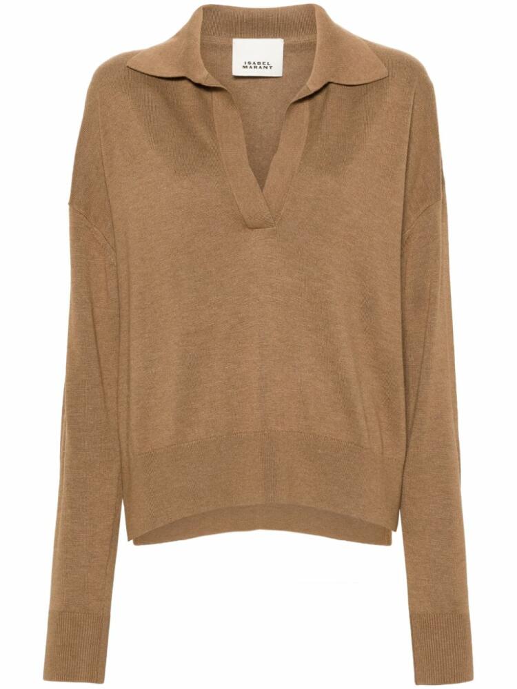 ISABEL MARANT Galix spread-collar jumper - Brown Cover