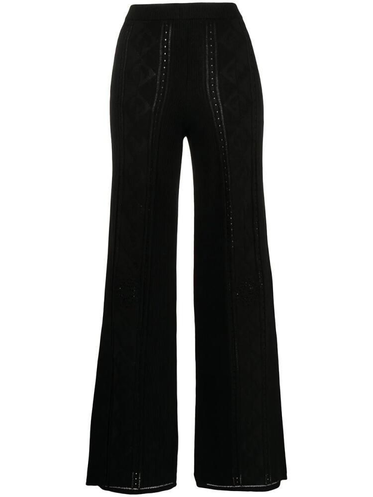 Marine Serre Crescent Moon-pattern wide-leg trousers - Black Cover