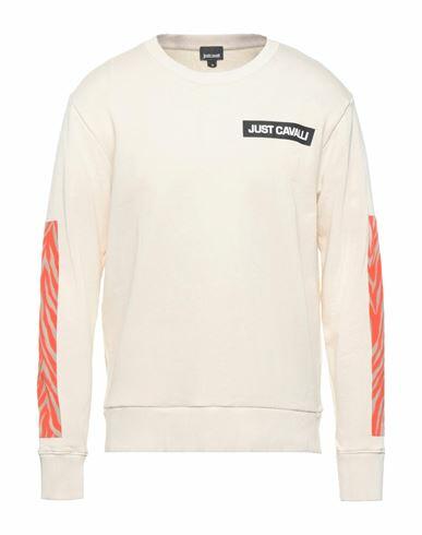 Just Cavalli Man Sweatshirt Ivory Cotton, Elastane Cover