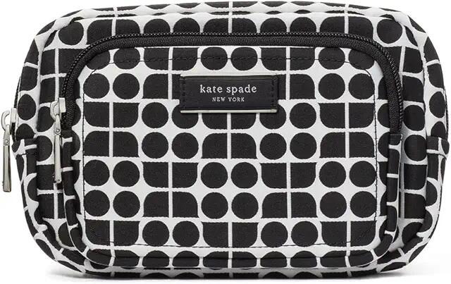 Kate Spade New York Noel Printed Fabric Belt Bag (Black Multi) Cross Body Handbags Cover