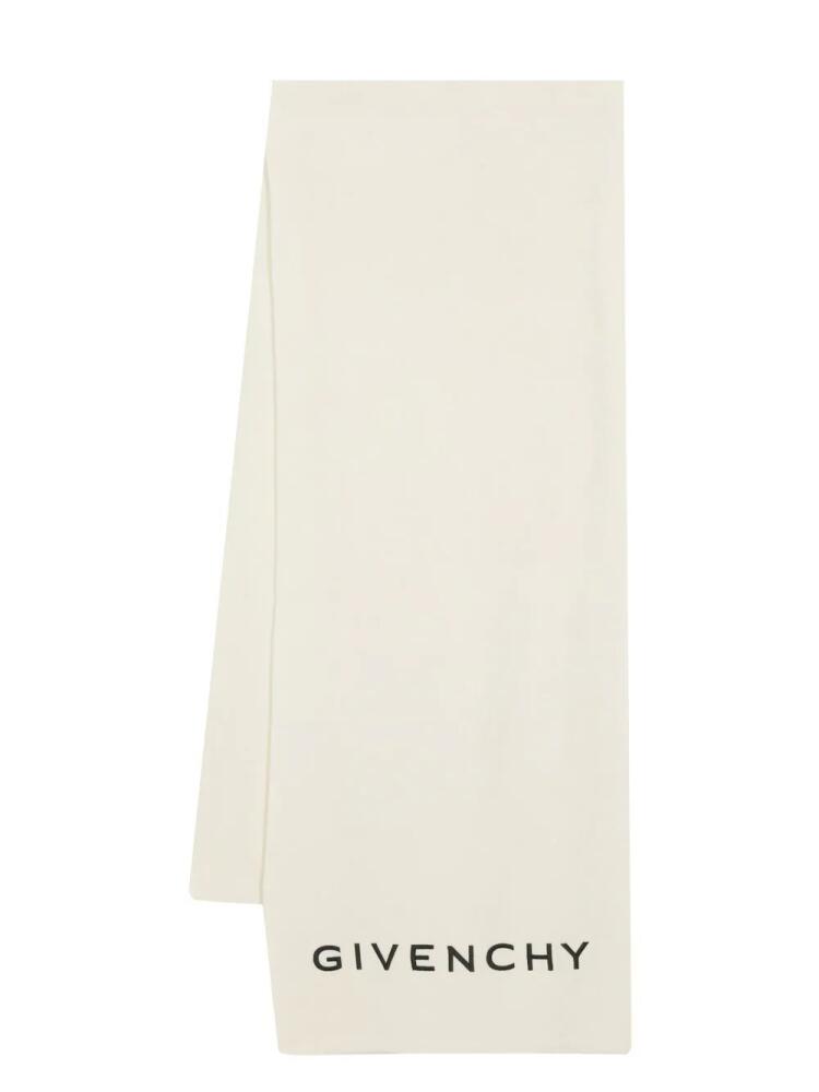 Givenchy logo-embroidered knitted scarf - White Cover